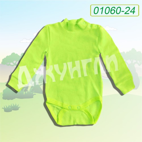 Боді ворот-стойка, довгий рукав,  рубчик за 64 грн