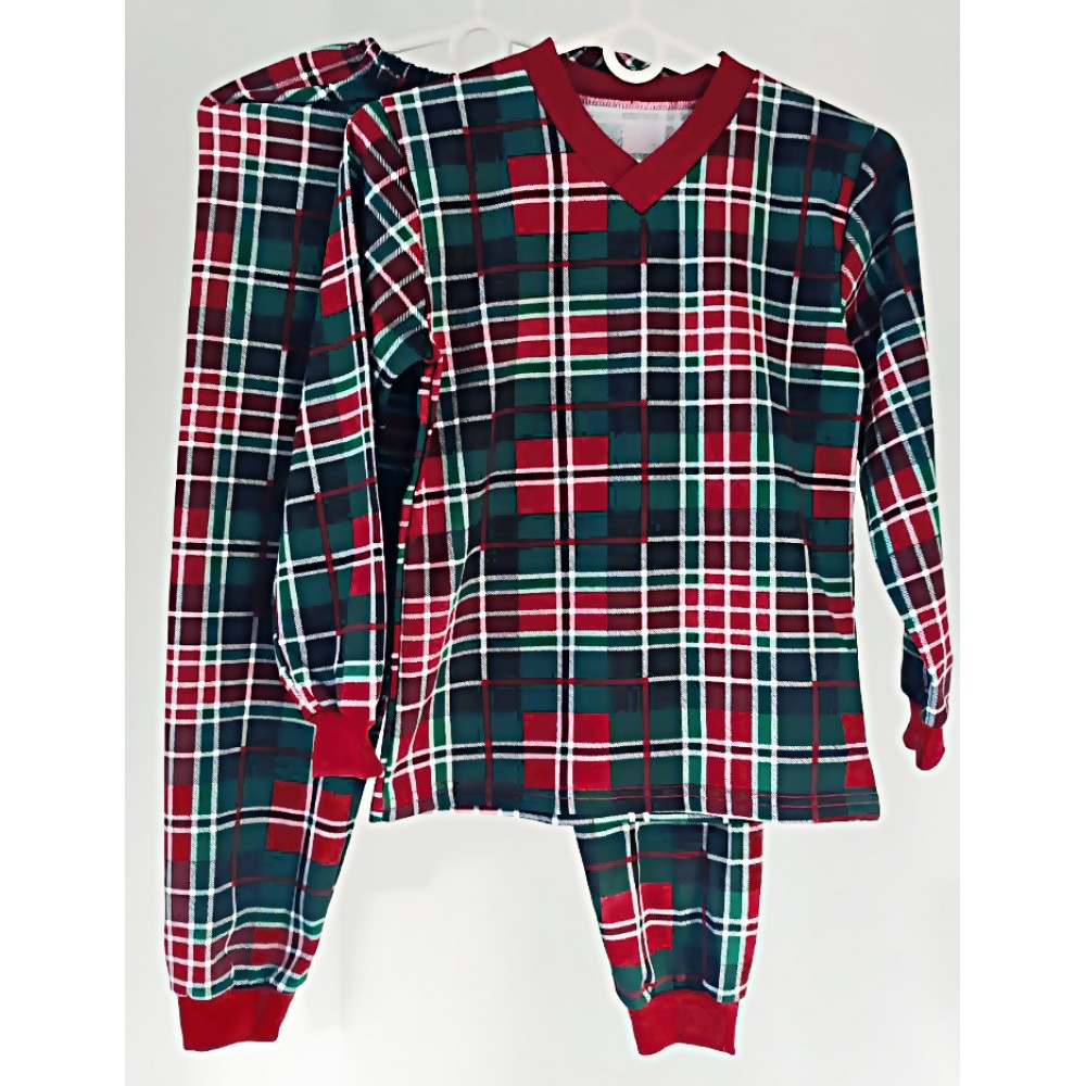 Піжама "Саша" клітка зелена,  начос