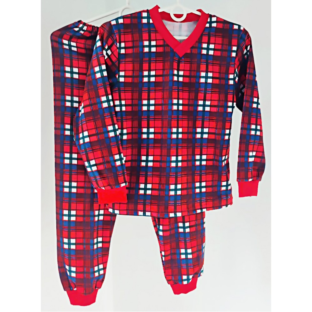 Піжама "Саша" клітка червона,  начос