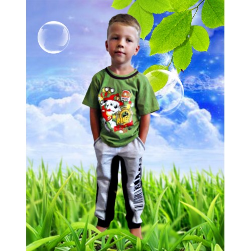 Штани спортивні з друком, 2-х нитка за 82 грн