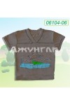 Футболка  мальчик с рисунком, кулир, с вырезом