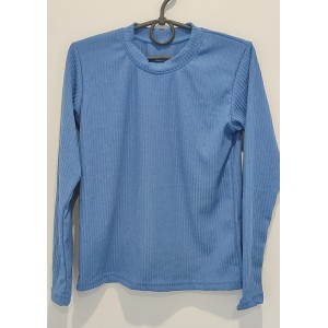 Лонгслів блакитний, рубчик