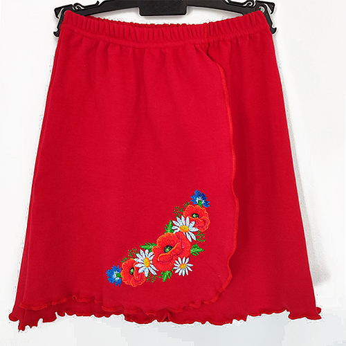 Спідниця червона з вишивкою, інтерлок за 103 грн